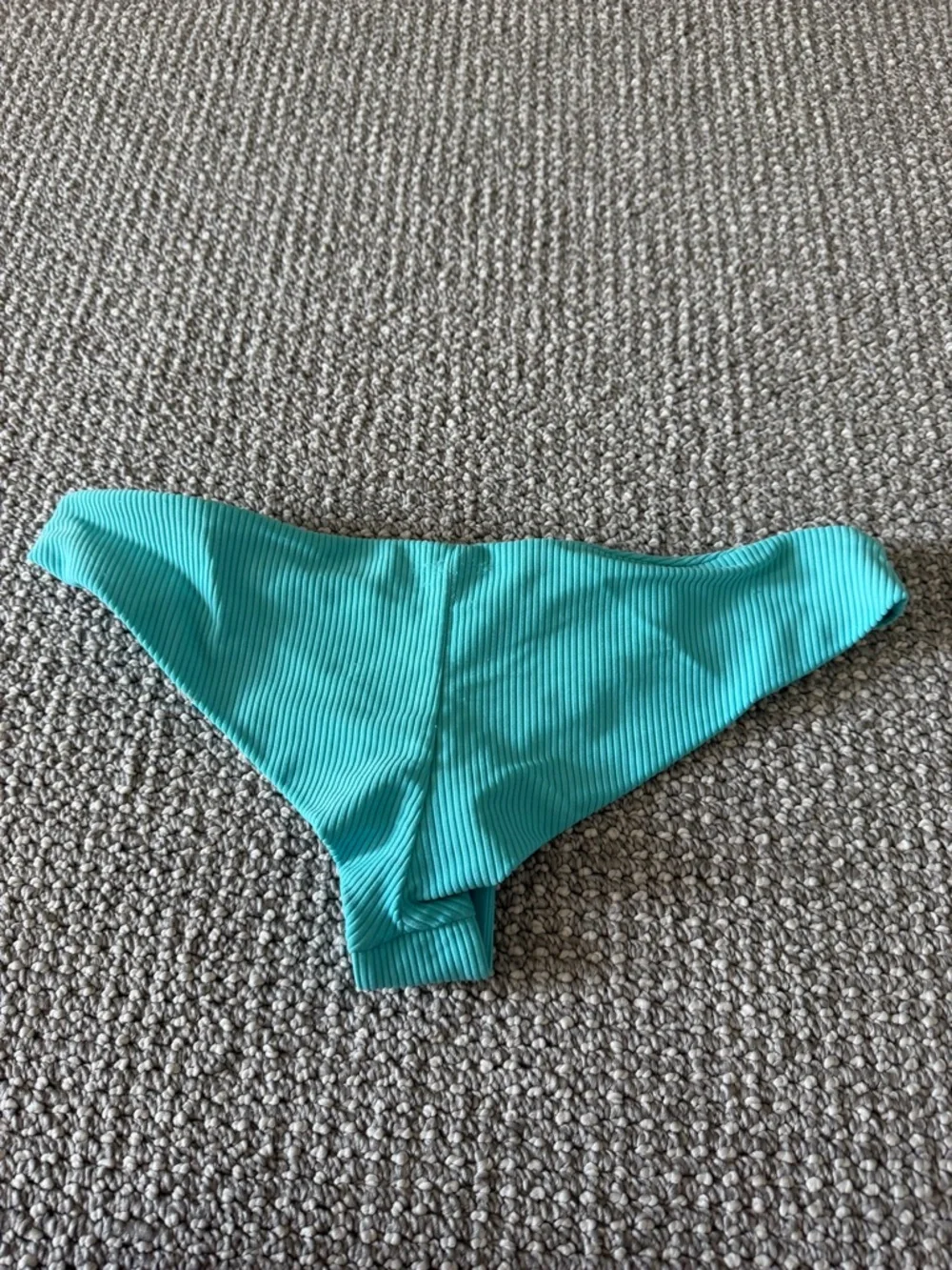 Frankie's Bikinis Ribbed Aqua Bikini Bottom - Turquoise